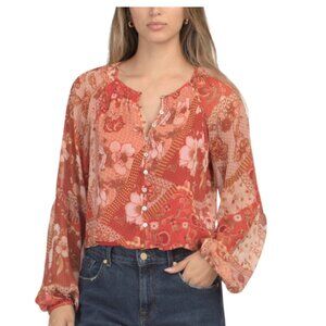 NWT AUTRES FILLES Yoryu Floral Patchwork Women's Cropped Top